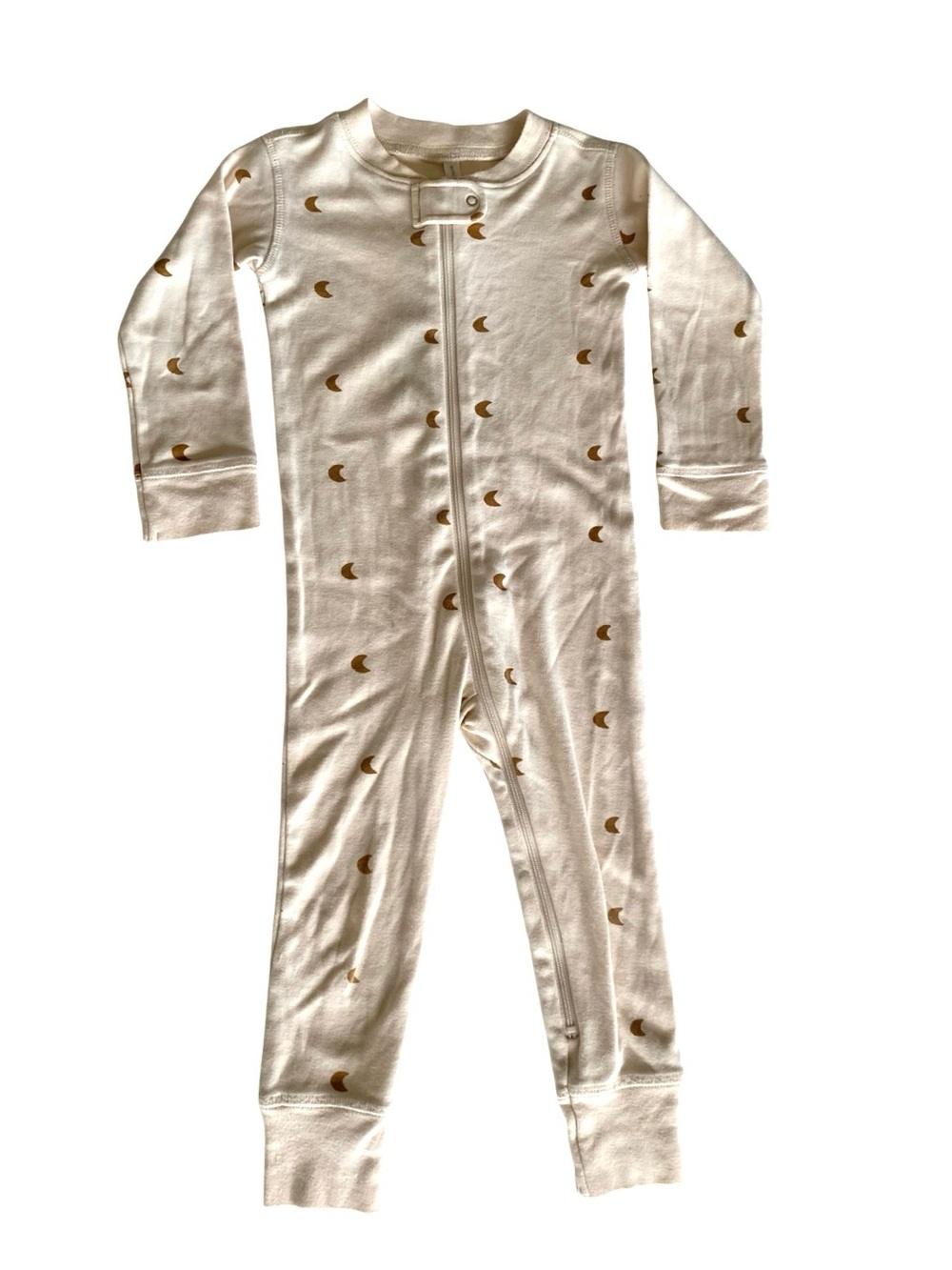 Organic Moon-Print Kids One-Piece Pajamas